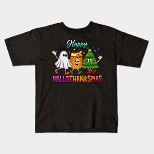 Happy Hallothanksmas Holiday Kids T-Shirt